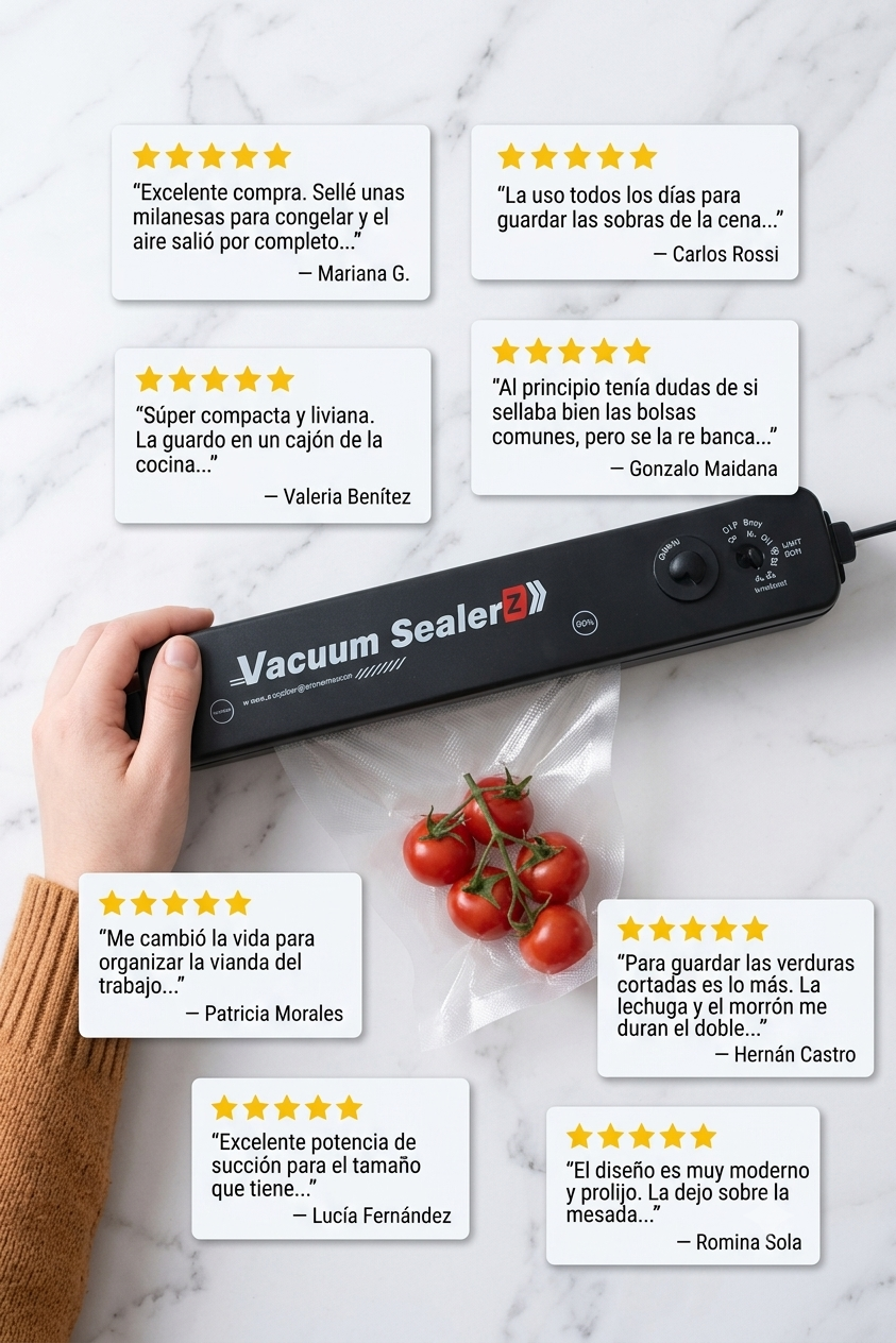 Reseñas reales de clientas y clientes que compraron la selladora al vacío